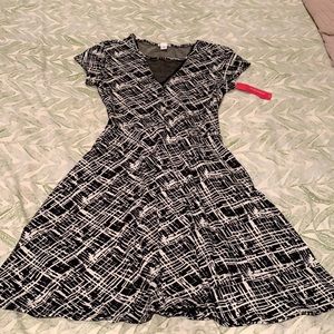 Black and white abstract dress